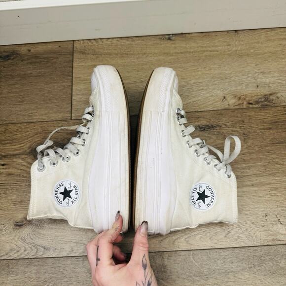 Converse Chuck Taylor All Star Move high-top platform sneaker white Womens 6 - Picture 7 of 10